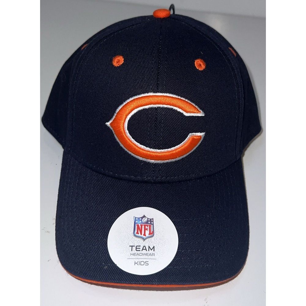 Chicago Bears NFL BASEBALL HAT Cap Kids EMBROIDERED Navy Orange Team Apparel E1